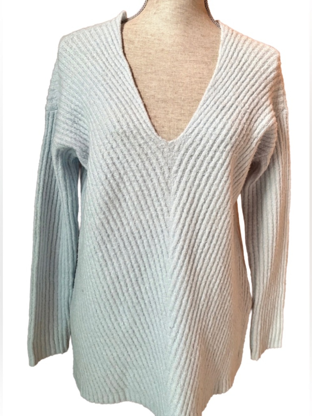 Almost Famous V-Neck Sweater - Soft Blue